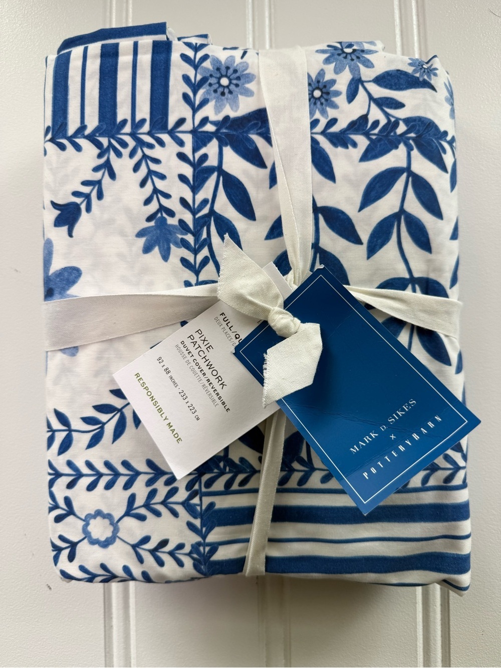 Pottery Barn Mark D. Sikes Pixie Scallop Duvet Cover Reversible Full/Queen 3067